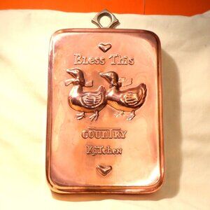 "COPPER" Wall Hanging " BLESS This COUNTRY KITCHEN" /